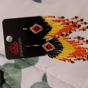 Beautiful candy corn themed earrings #Halloween